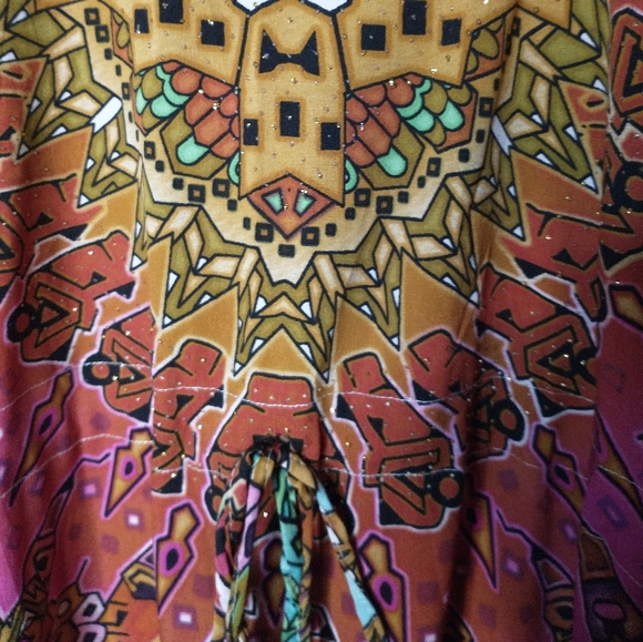 Riviera Sun Multi Color Tunic Coverup Dress Size Medium - Picture 5 of 8